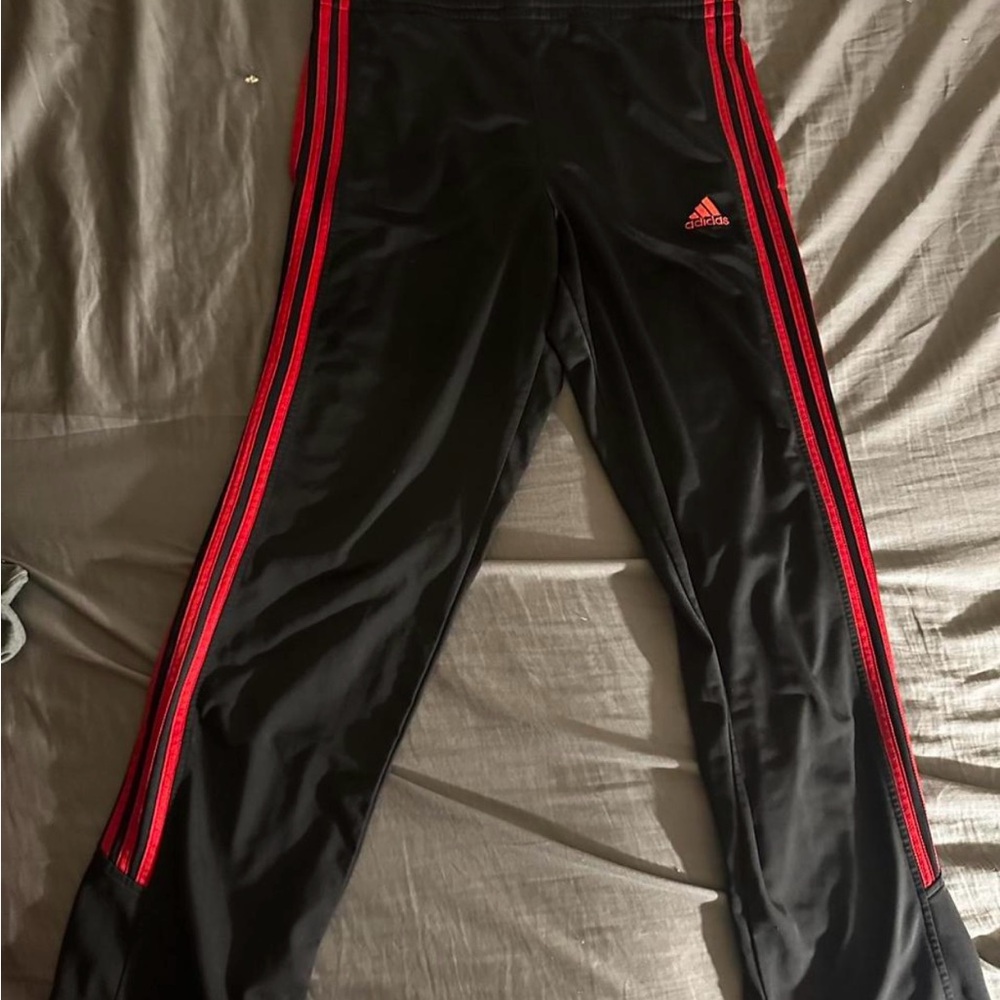 Adidas Black and Red Track Pants